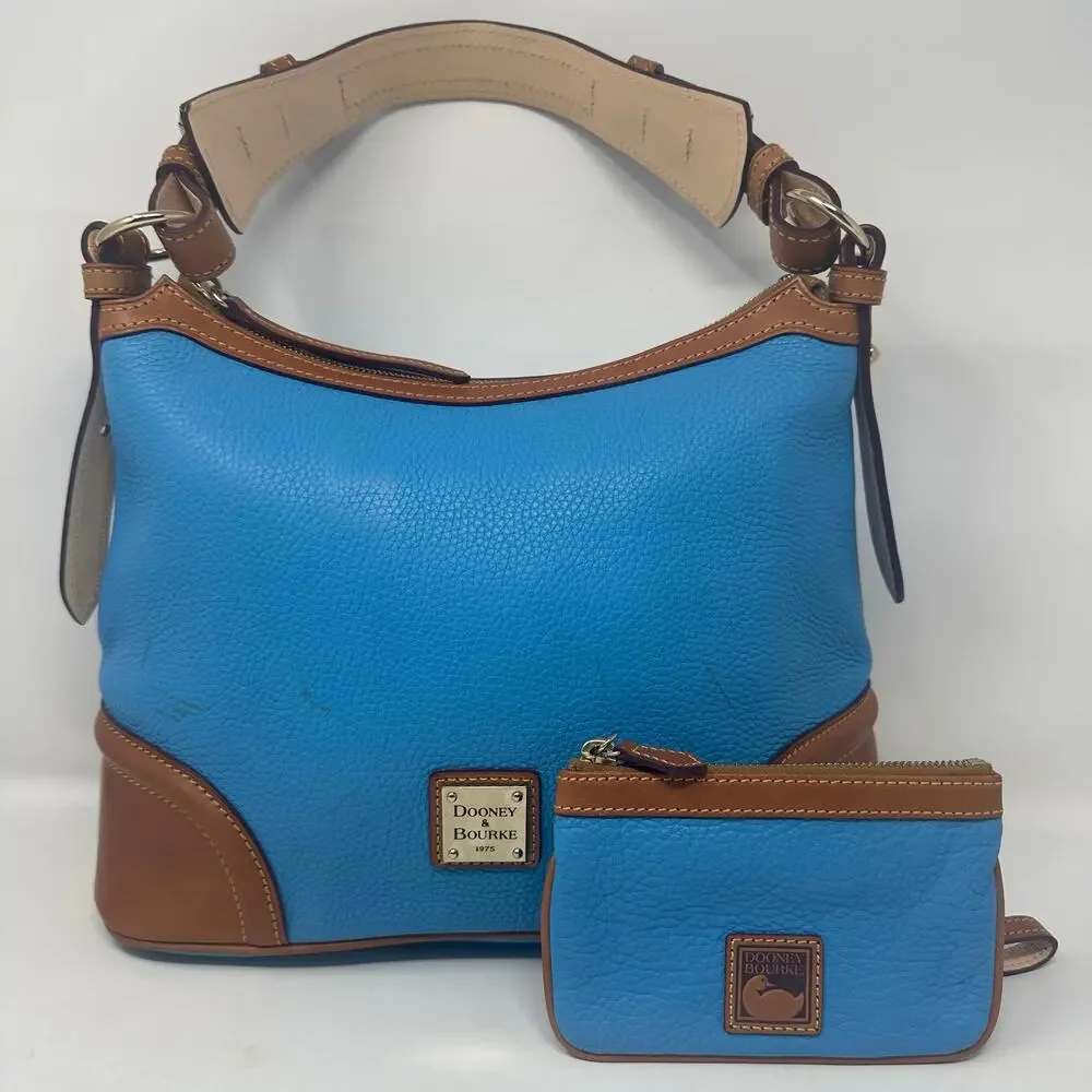 Dooney & Bourke Azure Pebble Leather Hobo w/Cotton Lining  (selling as is) - Picture 13 of 16